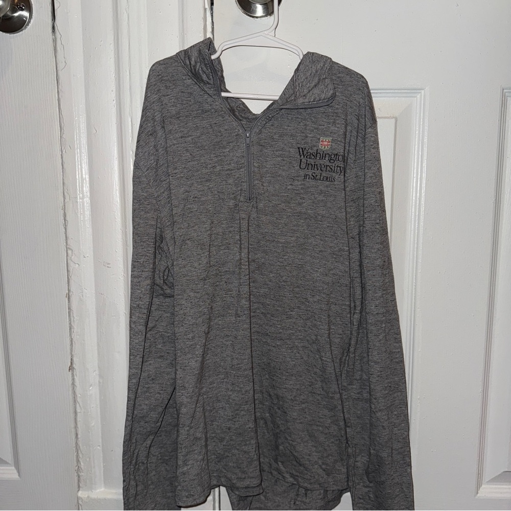 WashU (Washington University in St. Louis) Grey 1/4 Zip Pullover – Size S
